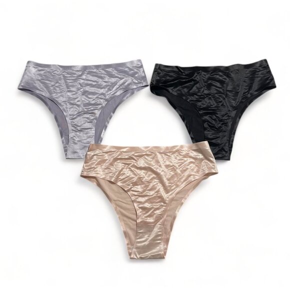 Set Of 3 Underwear Polyamide & Elastane Womens Size L, New - Picture 1 of 11